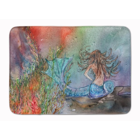 Carolines Treasures Brunette Mermaid Water Fantasy Machine Washable Memory Foam Mat 8972RUG